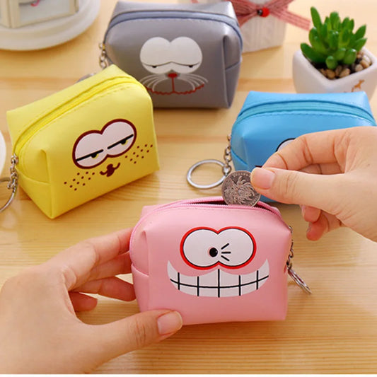 Cute Cartoon Wallet PU Leather Coin Key Bag Female Handbag Zipper Zero Wallets