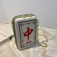 Chinese Mahjong Crossbody Chain Shoulder Bag