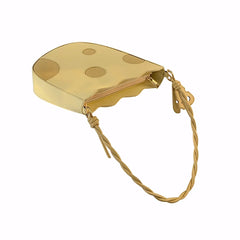 Cheese Shape Shoulder Bag Sweet Yellow Patchwork Handbag
