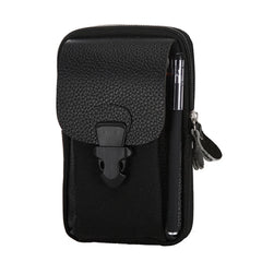 Men Canvas Waist Bag Classic Texture Casual Phone Purse Travel Belt Pouch