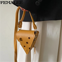 Cheese Shape Triangle Shoulder Bag for Women
