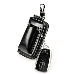 Cowhide Key Wallet Men's Holder Organizer Bag Women Smart Housekeeper Pouch