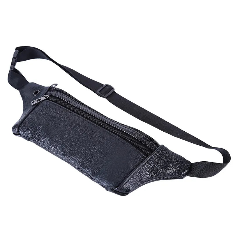 Men Leather Belt Pouch Fanny Pack Waist Purse Clutch Bag