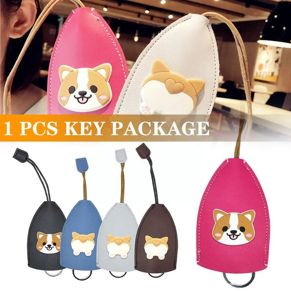 Shiba PU Leather Key Bag Large Capacity Car Key Holder Pouch