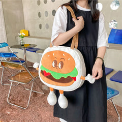 Creative Style 3D Hamburger Ice Cream Shoulder Bags
