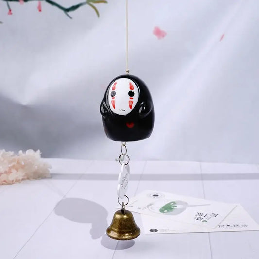 Totoro Charm Keychain Ceramic Pendant No Face Man Doll Key Ring Bag Hold