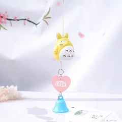 Totoro Charm Keychain Ceramic Pendant No Face Man Doll Key Ring Bag Hold