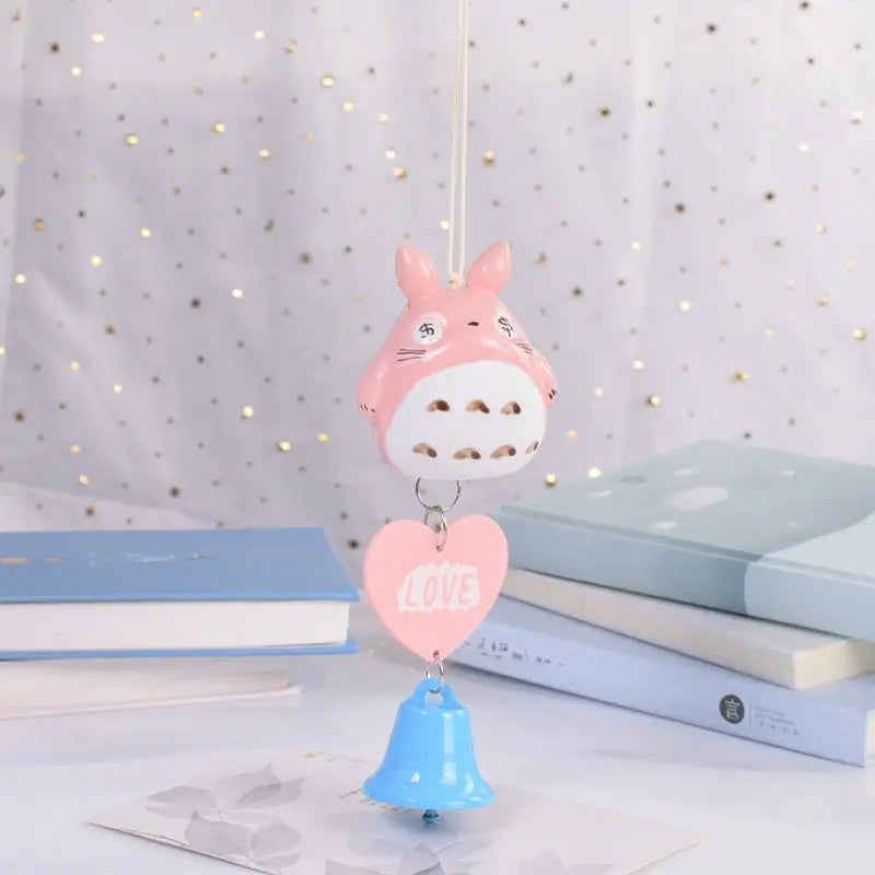 Totoro Charm Keychain Ceramic Pendant No Face Man Doll Key Ring Bag Hold