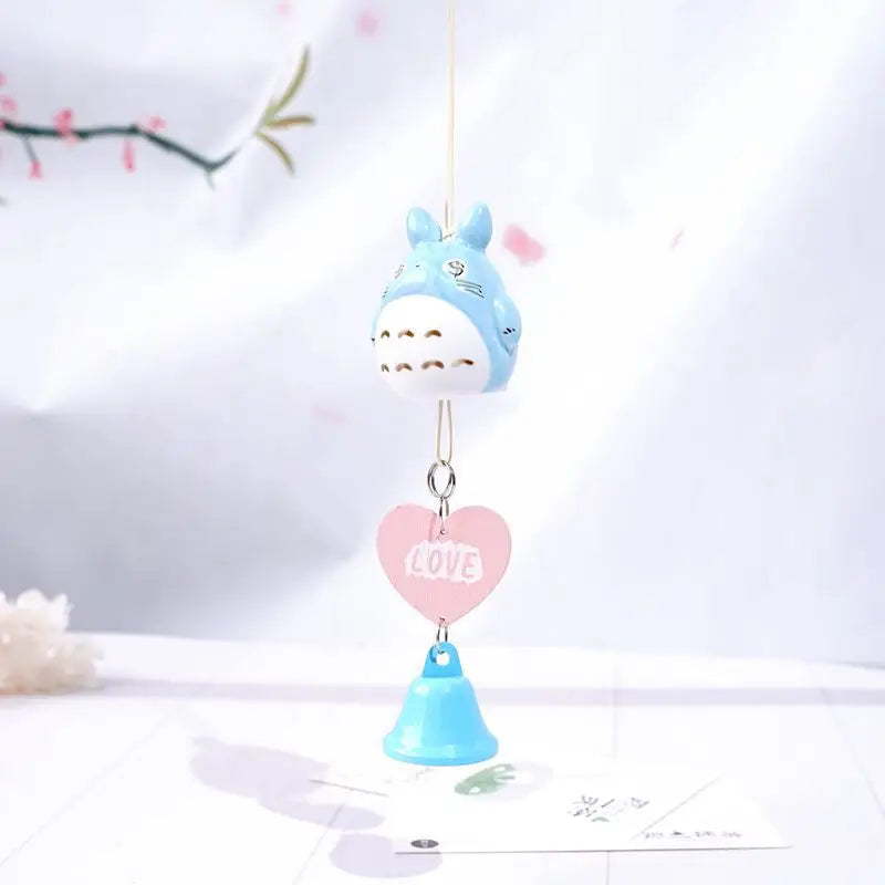 Totoro Charm Keychain Ceramic Pendant No Face Man Doll Key Ring Bag Hold