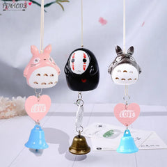 Totoro Charm Keychain Ceramic Pendant No Face Man Doll Key Ring Bag Hold