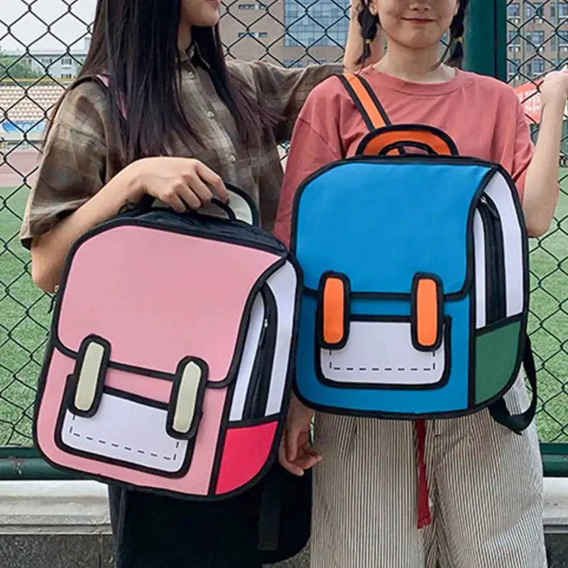 Creative Women Drawing Backpack School Bag Teenager Girls Daypack