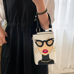 Funny PU Handbag Women Shoulder Satchel Purse for Girls