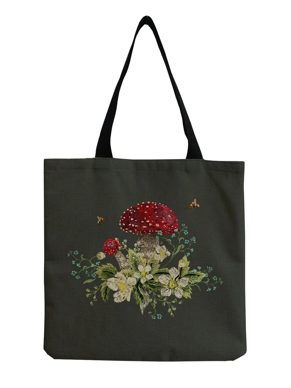 Creative Mushroom Shoulder Bag Art Floral Tote Eco Protection Women Handbag