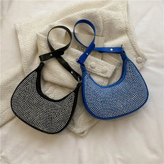 Crescent Diamonds Leather Shoulder Bag