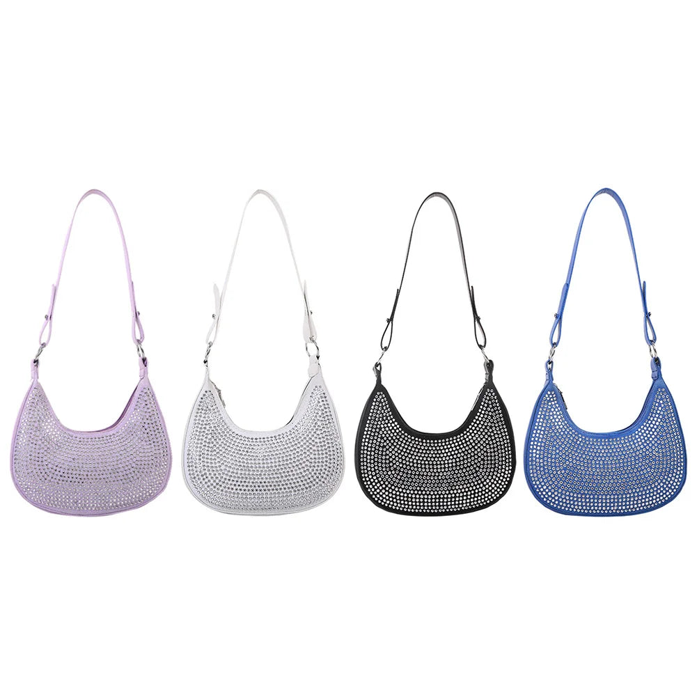 Crescent Diamonds Leather Shoulder Bag