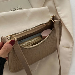 Crocodile Felt Armpit Bag for Women - Shoulder Handbag and Purse Tote