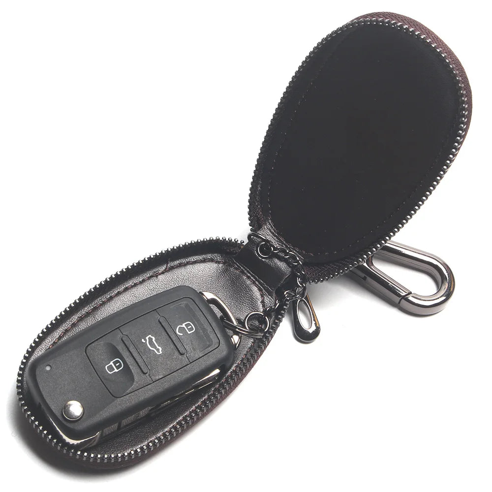 Crocodile Head Leather Car Key Wallet Holder Zipper Case Bag