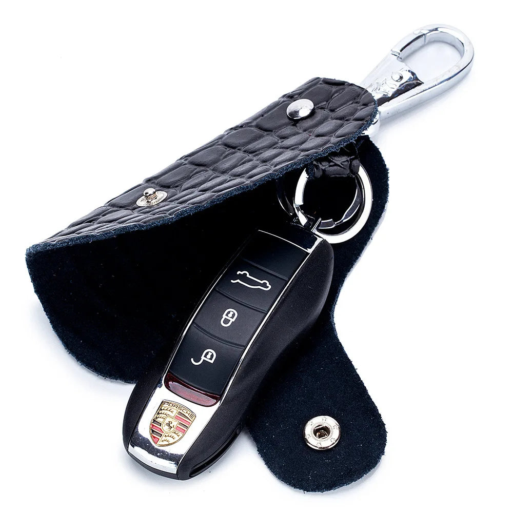 Crocodile Pattern Car Key Bag Wallet Leather Keychain Organizer