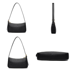Crocodile Pattern Cow Leather Shoulder Crossbody Bag for Women Ladies Handbag