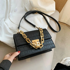 Crocodile Pattern Crossbody Bags Chain Handbag Small Bag PU Leather