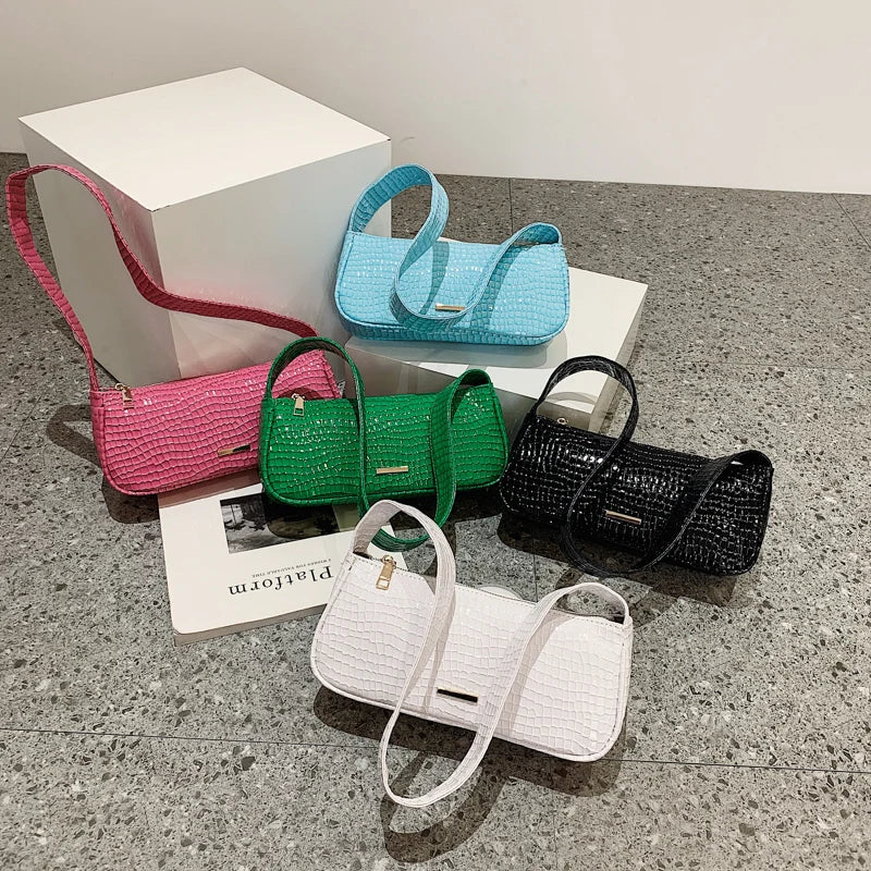 Crocodile Pattern Small PU Leather Shoulder Side Bags Women Hit Summer Handbags