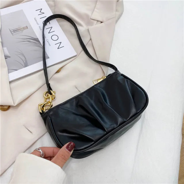Crocodile Pattern Half-Moon Leather Crossbody Bags for Women
