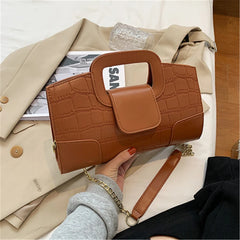 Crocodile Pattern Handbag Winter Chain Shoulder Bag Women Crossbody Bags