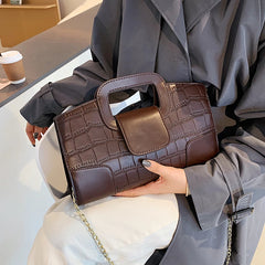 Crocodile Pattern Handbag Winter Chain Shoulder Bag Women Crossbody Bags