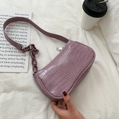 Crocodile Pattern Handbag Chain Ladies Shoulder Bags
