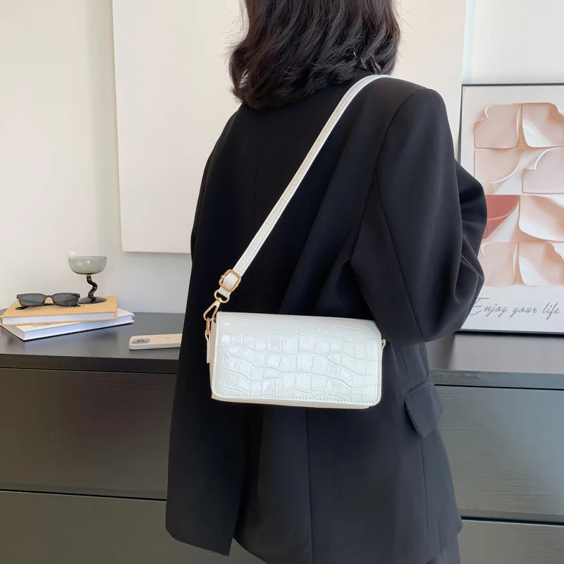 Crocodile Pattern Handbags PU Leather Ladies Shoulder Bag