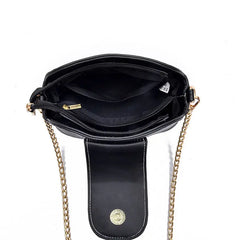 Crocodile Pattern Leather Saddle Bag Shoulder Handbag