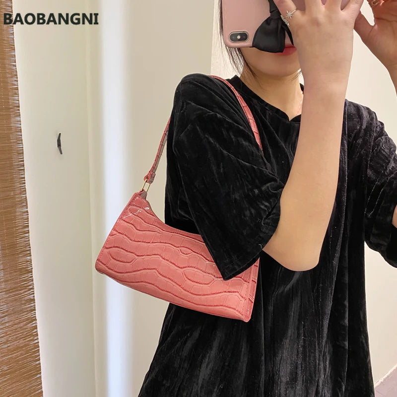 Crocodile Pattern Shoulder Bag Women Tote Clutch