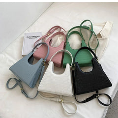 Crocodile Pattern PU Leather Small Shoulder Messenger Bag For Women