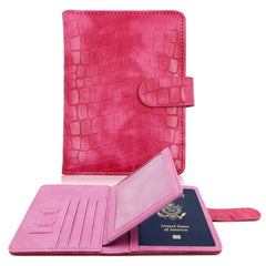 Crocodile Pattern Passport Cover Travel Case Holder