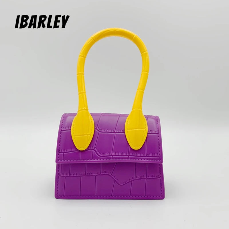 Crocodile Pattern Pu Chain Ladies Small Square Bag Buckle Shoulder Bag