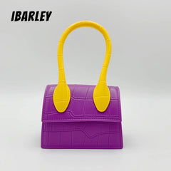 Crocodile Pattern Pu Chain Ladies Small Square Bag Buckle Shoulder Bag