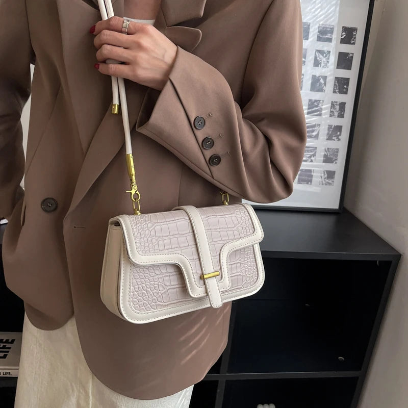 Crocodile Saddle Crossbody Bag for Women - Spring Trends Handbag