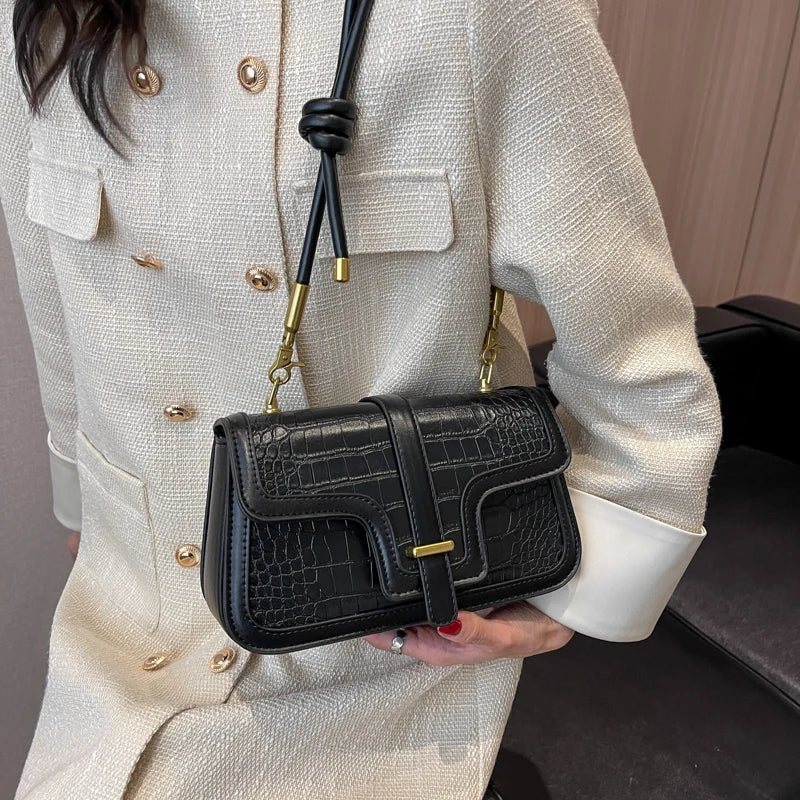 Crocodile Saddle Crossbody Bag for Women - Spring Trends Handbag