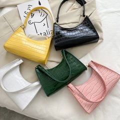 Crocodile Pattern Shoulder Bag Chain Clutch Ladies Shopper