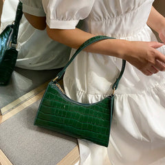 Crocodile Pattern Shoulder Bag Chain Clutch Ladies Shopper