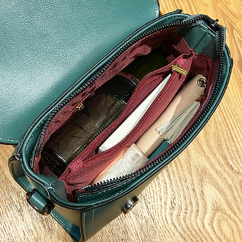Crocodile Pattern Shoulder Bag PU Leather Flap Square Bag Crossbody Bag