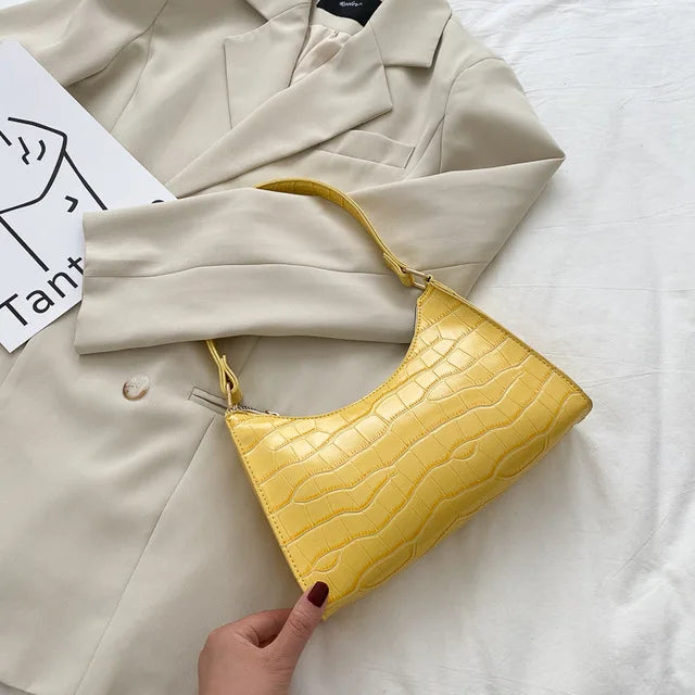 Crocodile Pattern Shoulder Bag Retro Casual Bag Female Leather