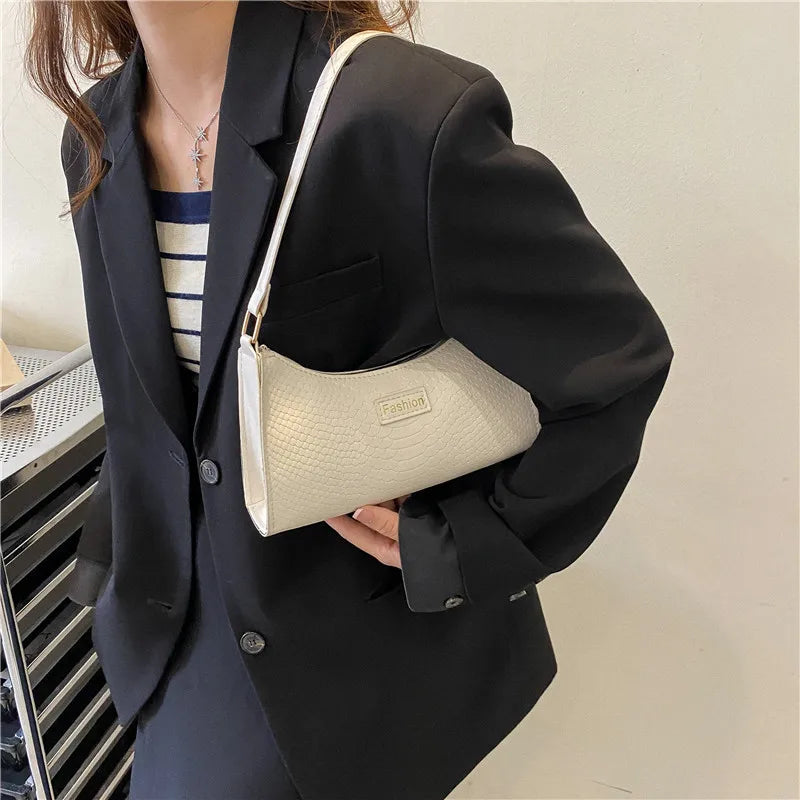 Crocodile Pattern Shoulder Bag Women PU Leather Portable Messenger Handbags