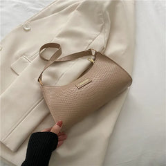 Crocodile Pattern Shoulder Bag Women PU Leather Portable Messenger Handbags