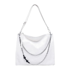 Crocodile Pattern Shoulder Bags With Chain Large Capacity Leather Shopping Bag