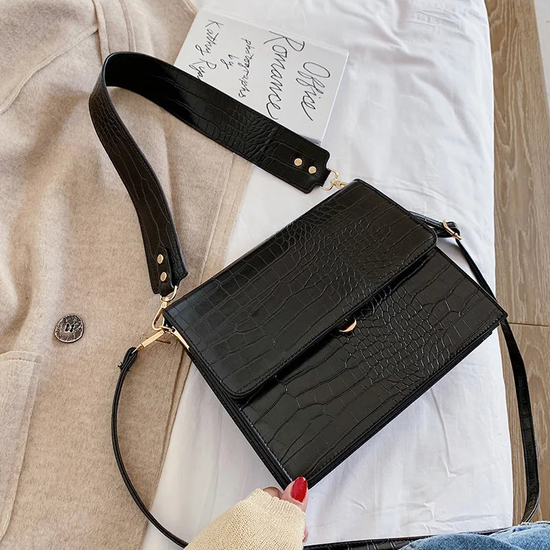 Crocodile Pattern Shoulder Messenger Bag Female Tote Bag