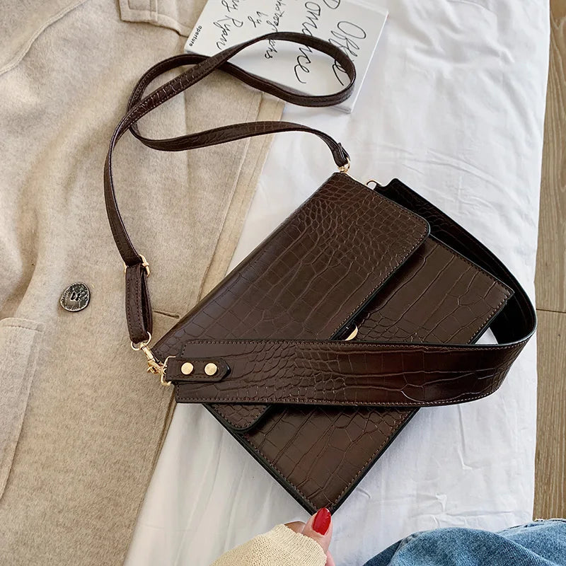 Crocodile Pattern Shoulder Messenger Bag Female Tote Bag