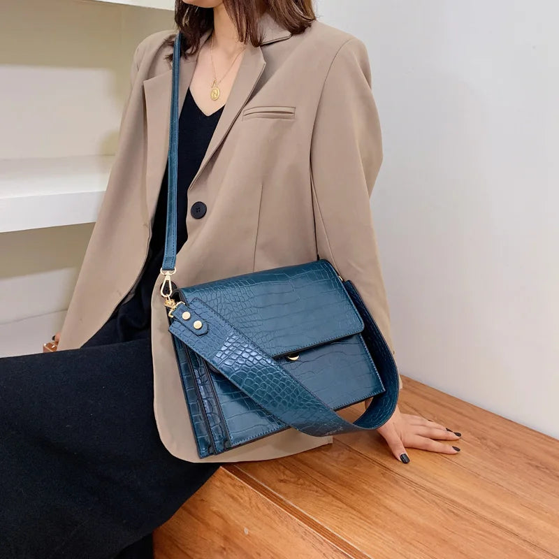 Crocodile Pattern Shoulder Messenger Bag Female Tote Bag