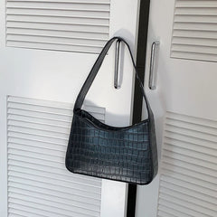 Crocodile Pattern Shoulder Side Bags For Women Vintage PU Leather Bag