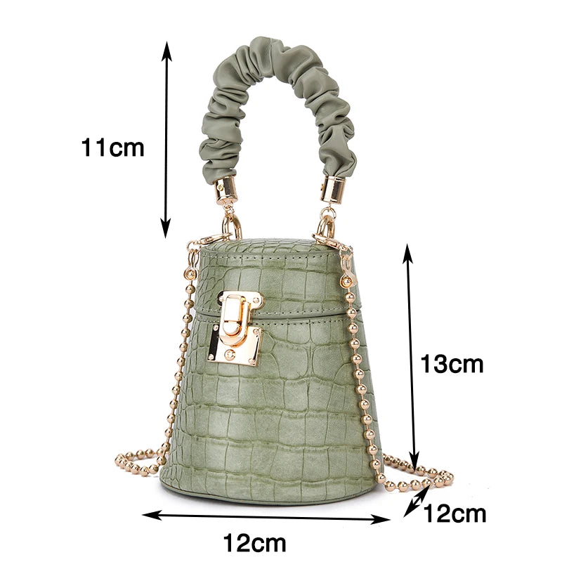 Crocodile Pattern Bucket Bag Crossbody  Purses Handbags Female Bag